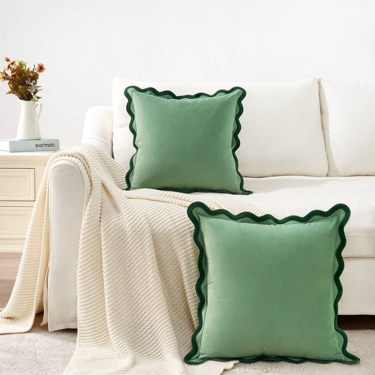 Maleku Pillow Cover, Green/Light Green, 20x20 inch