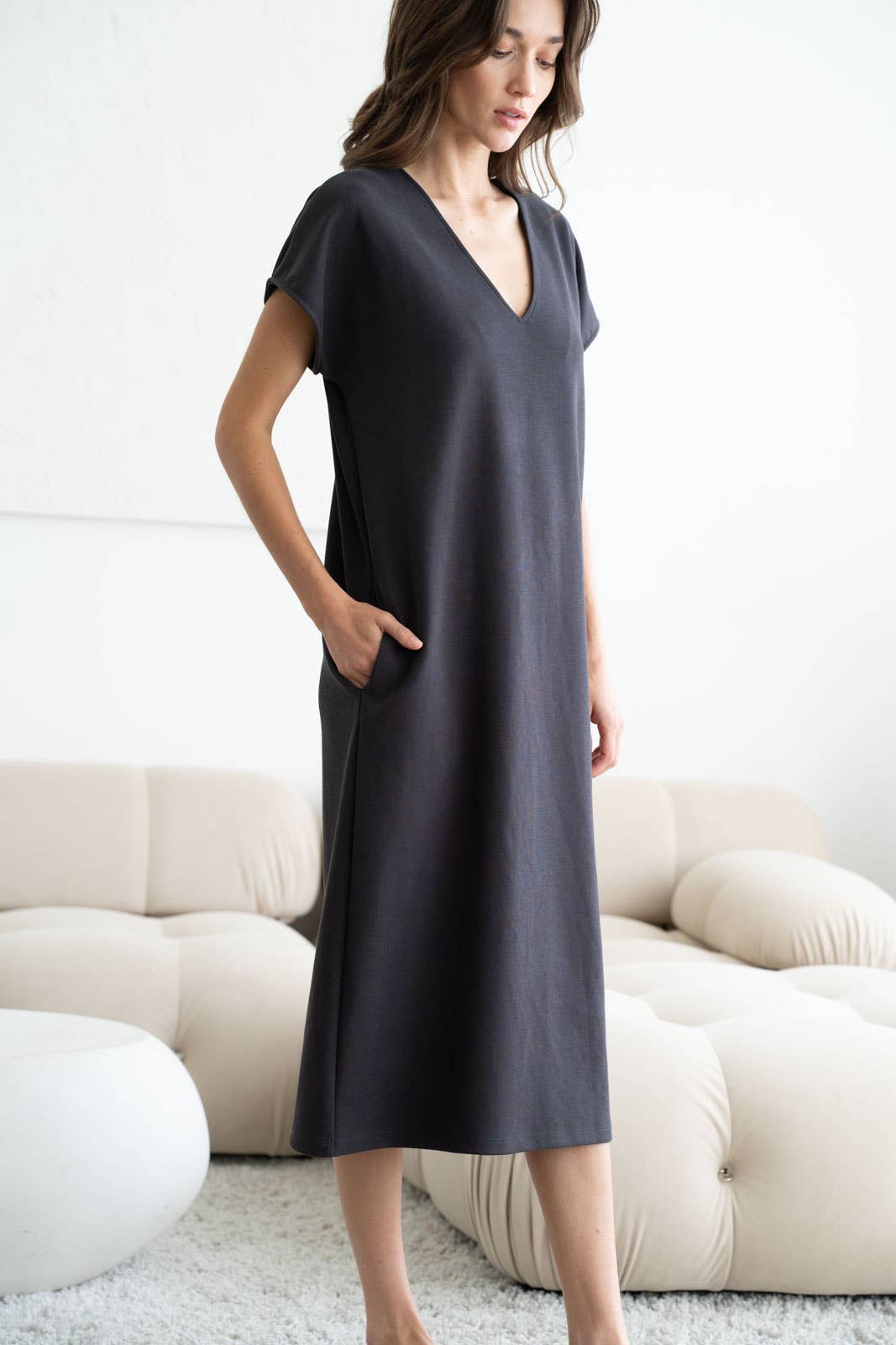 Lounge Midi Dress, Mocha