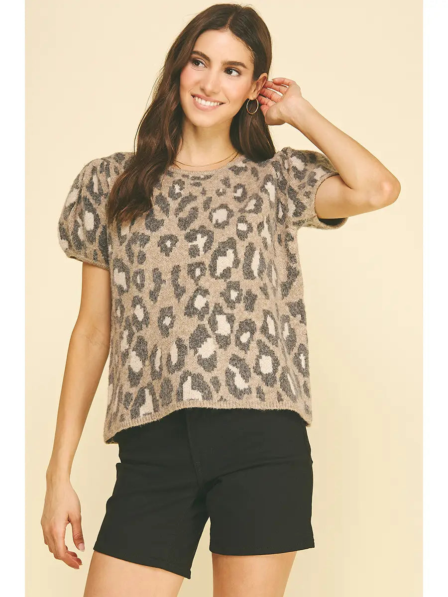 Leopard Animal Print Knit Sweater