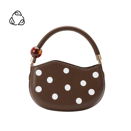 Jennie Chocolate Polka Dot Bag,  Chocolate