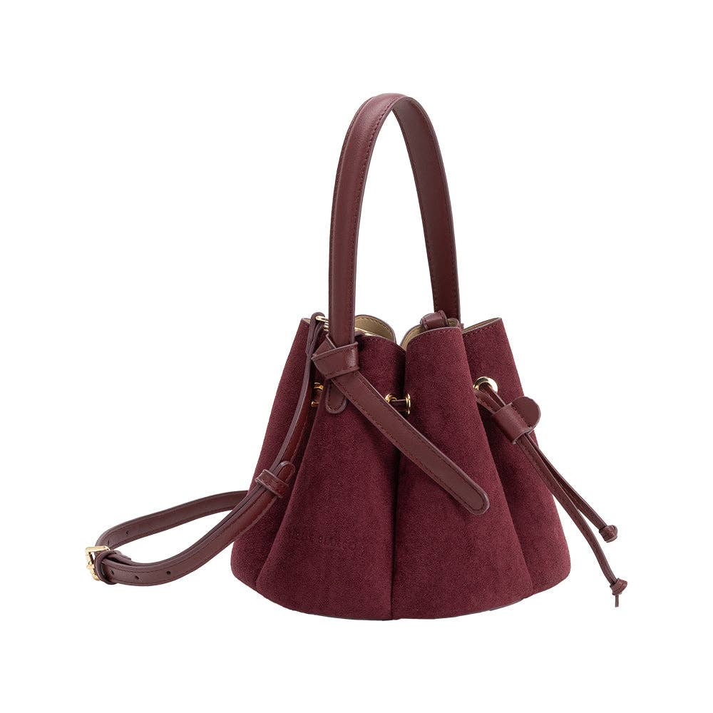 Laguna Mini Vegan Suede Top Handle Bag, Burgundy