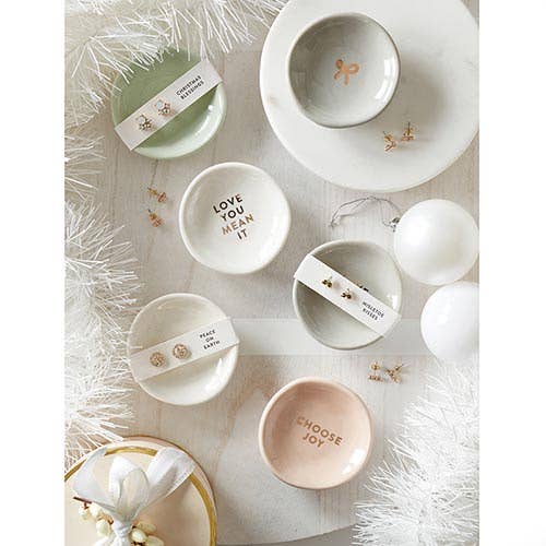 Holiday Stud Earrings & Trinket Tray Sets - Winter Kisses