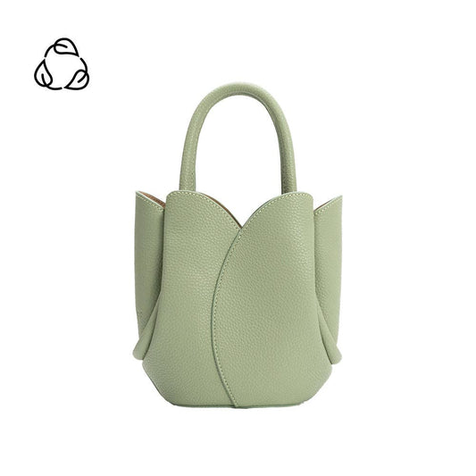 Tulip Mini Leather Top Handle Bag, Green