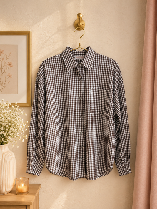 Nikka Checkered Shirt- Brown