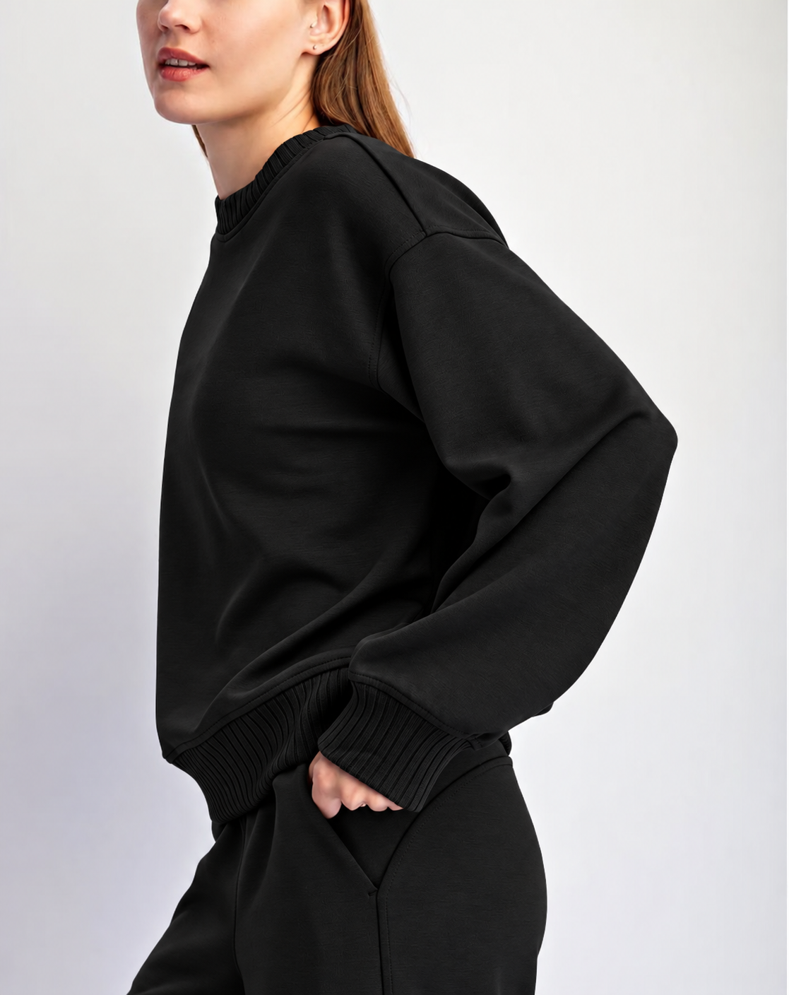 Modal Crew Top, Black