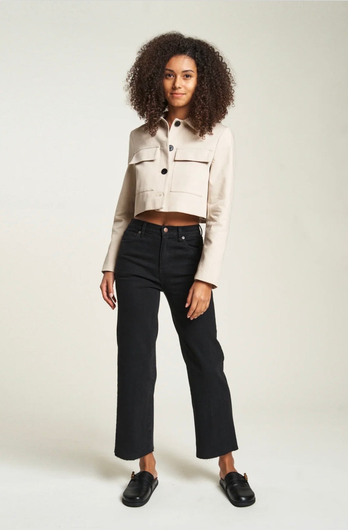 Aberdeen Ankle Crop High Rise Black