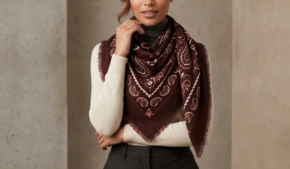 Dakota Bandana Scarf - Bordeaux