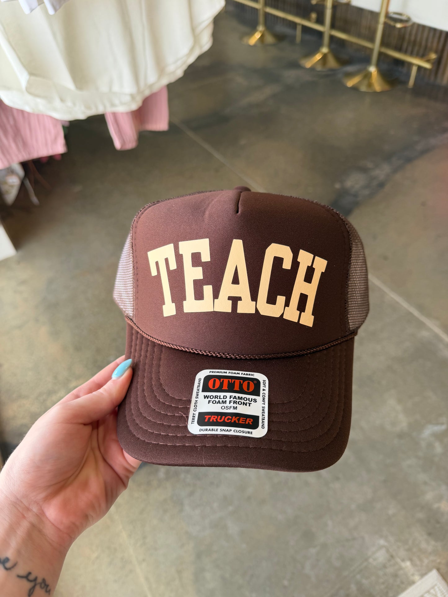 Chocolate Brown Teach Hat