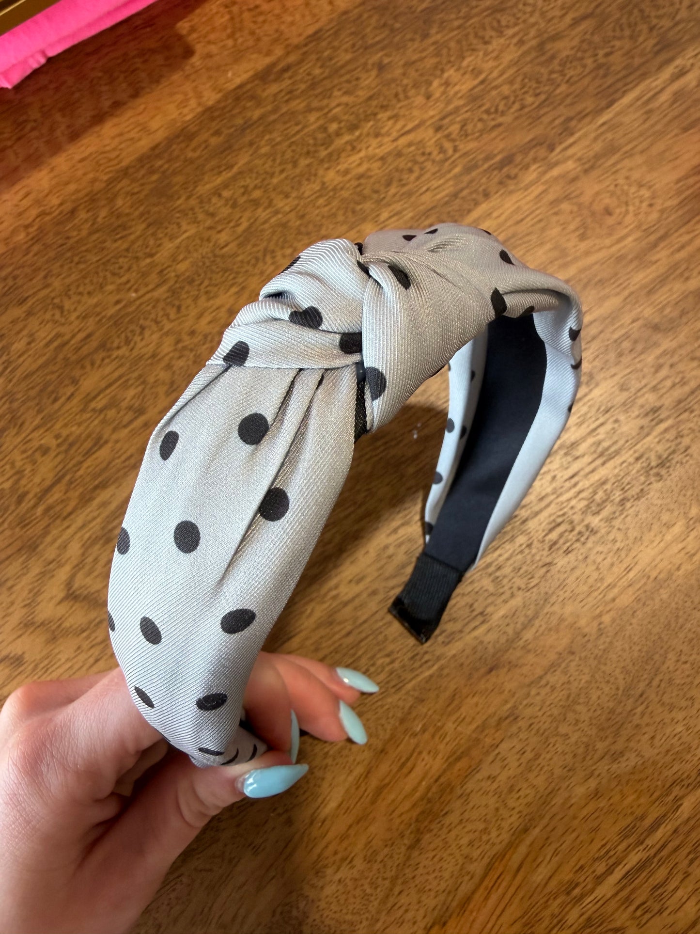 Gray Polka Dot Headband