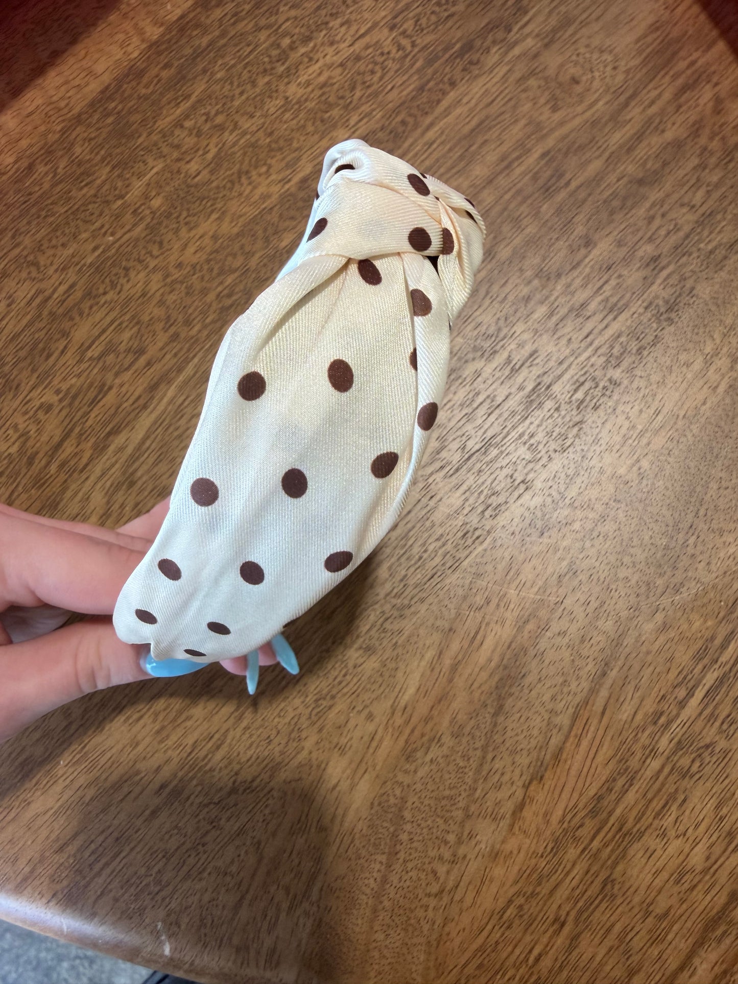 Biege Polka Dot Headband