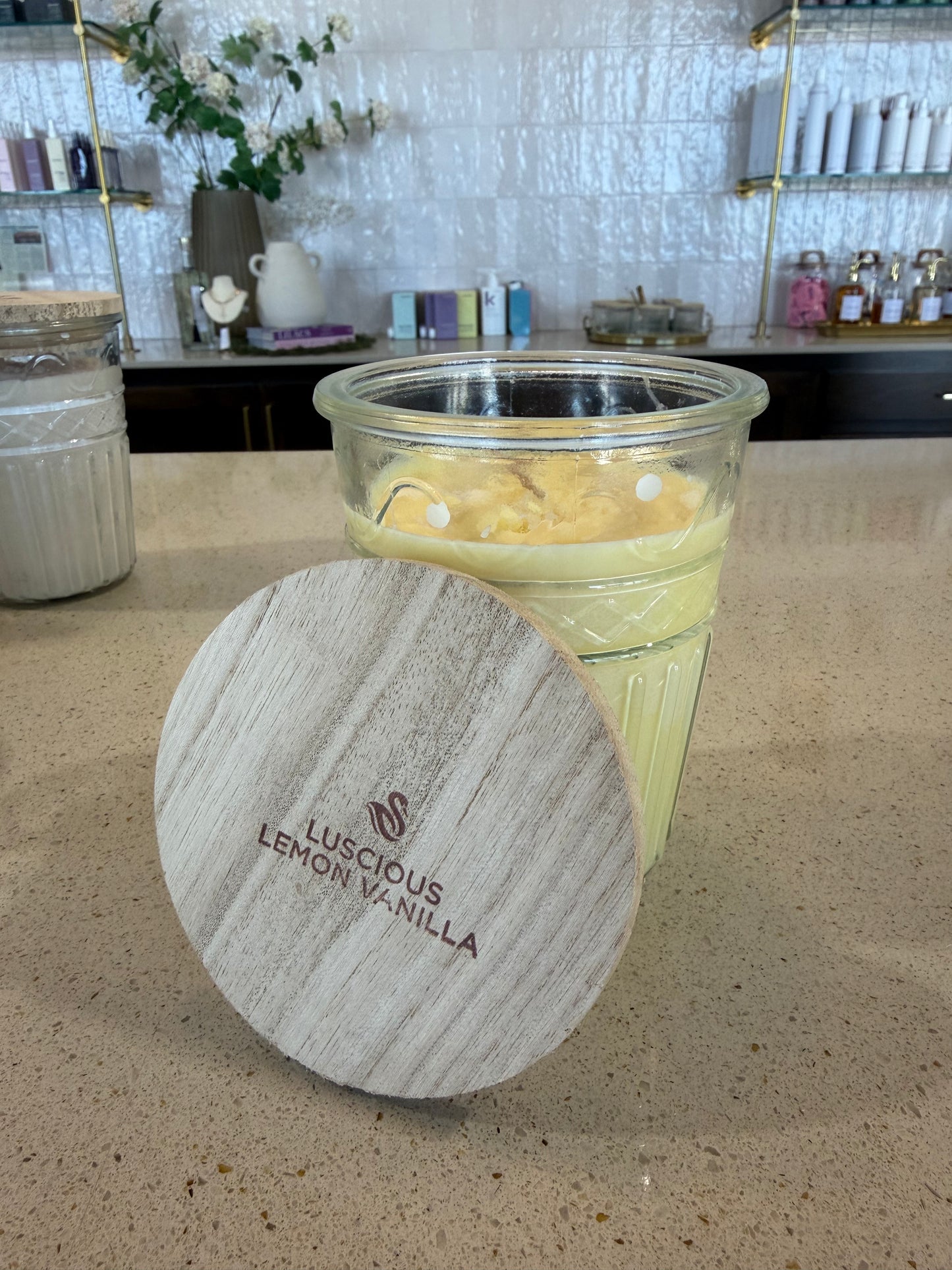 Luscious Lemon Vanilla 12oz Timeless Jar Candle