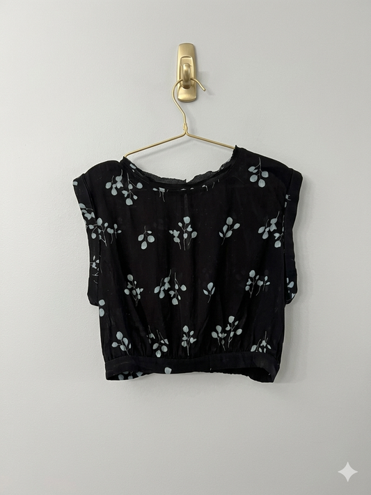 Montana Sleeveless Floral Top, Black