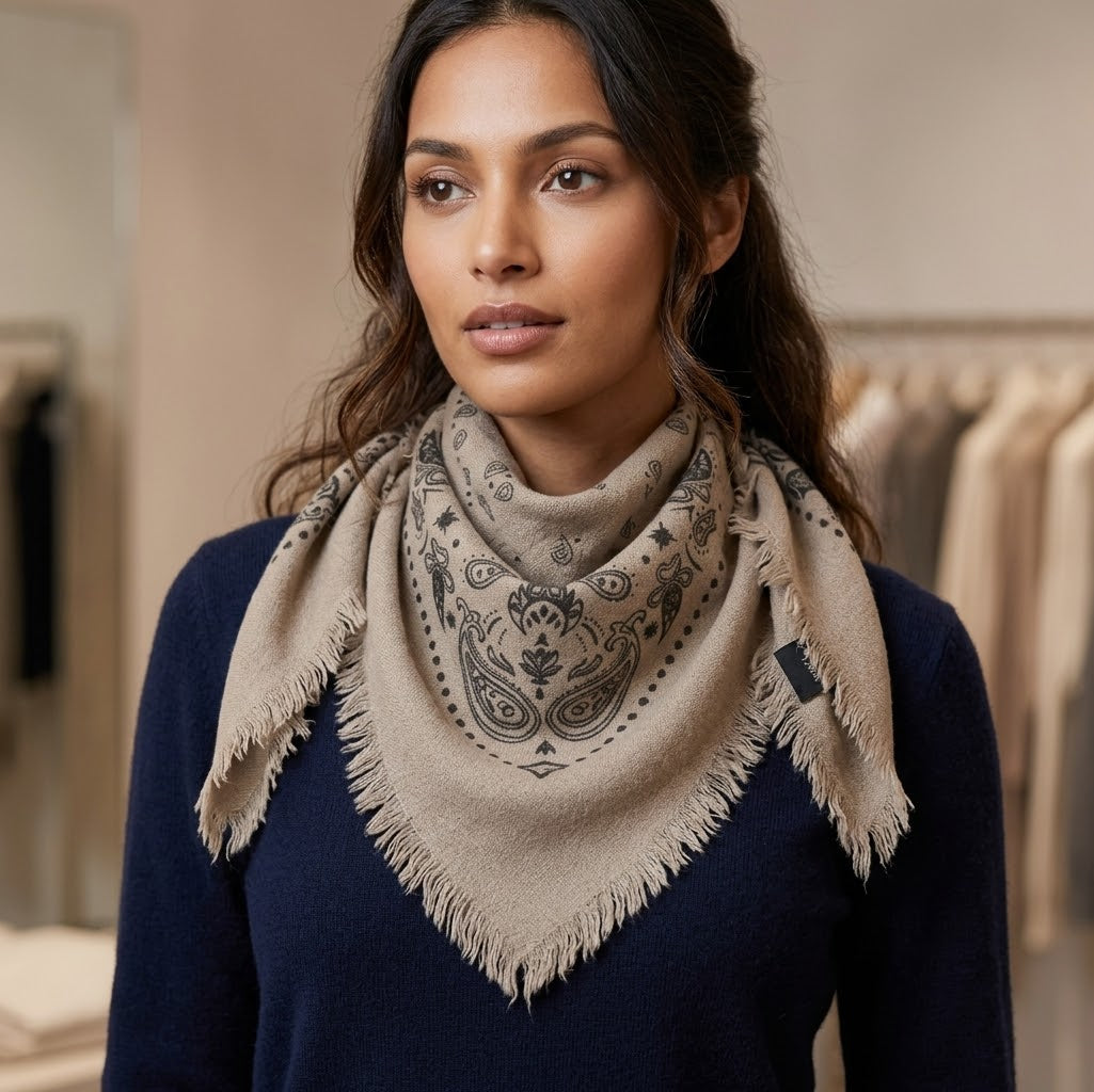 Grace Bandana Scarf - Taupe