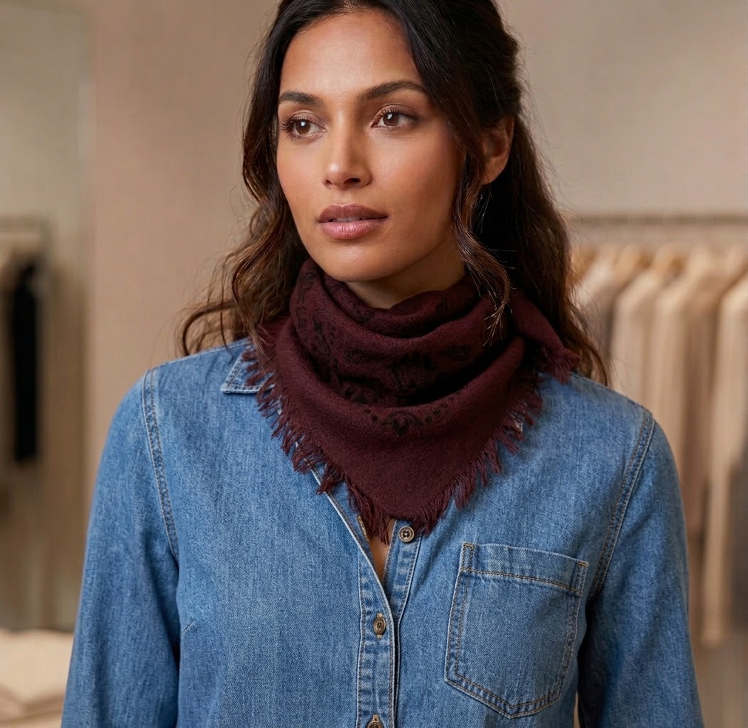 Grace Bandana Scarf - Bordeaux