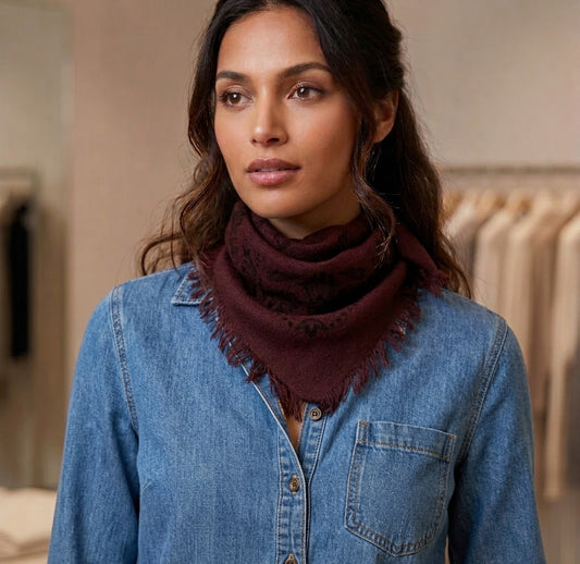 Grace Bandana Scarf - Bordeaux