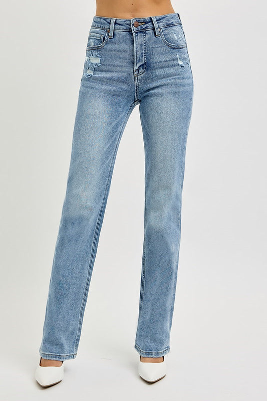 High Rise Straight Jeans, Medium