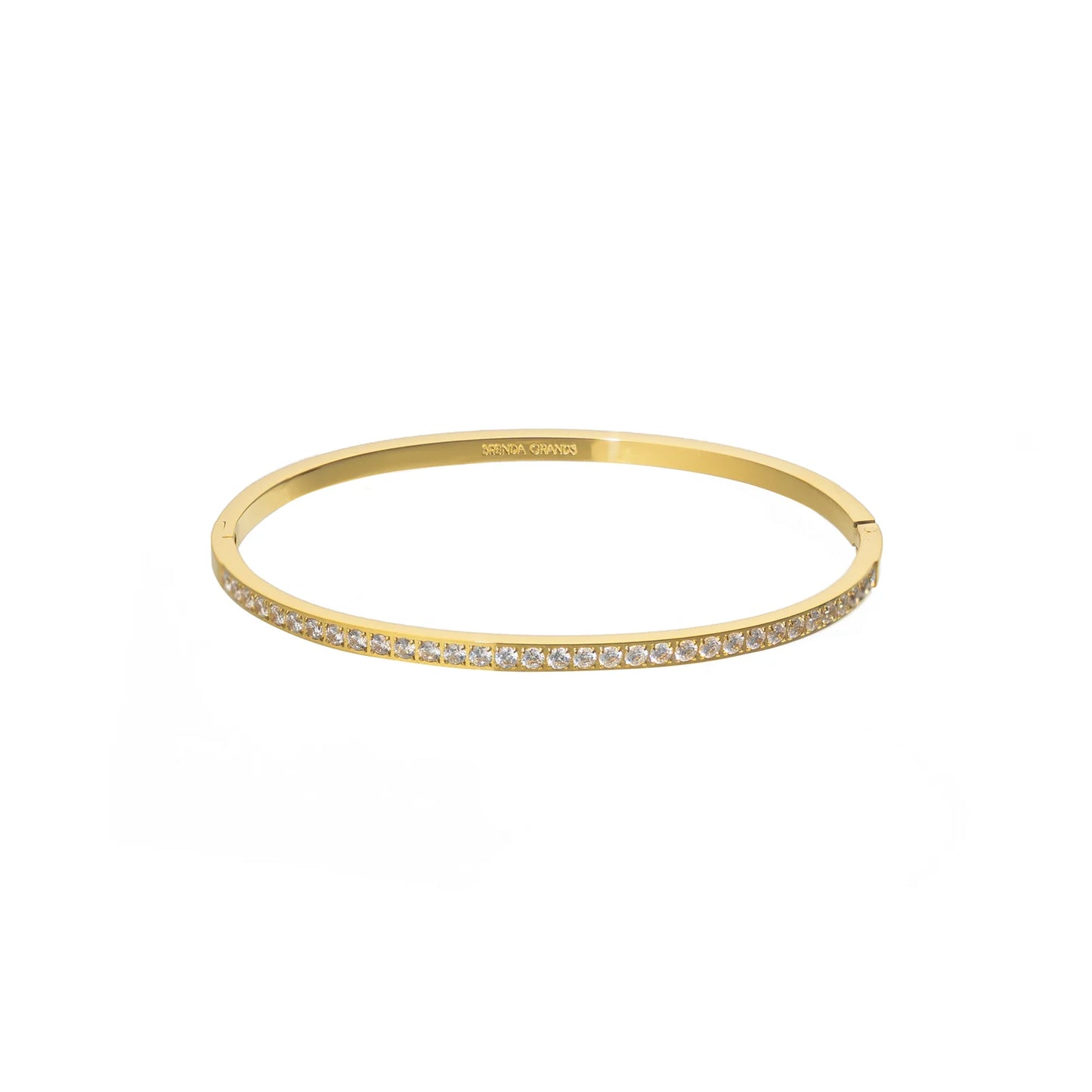 Lined Diamond Bangle, Gold