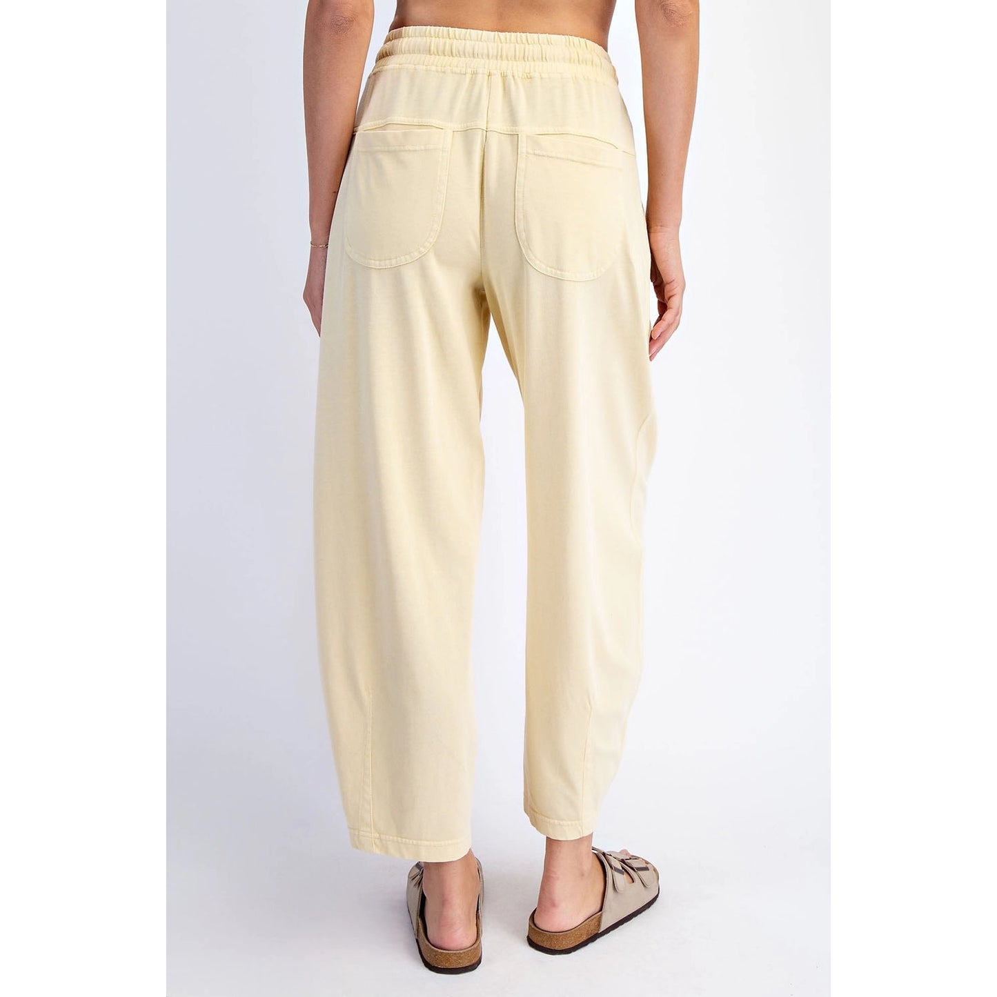 Mineral Washed Cotton Barrel Pant, Lemonilla