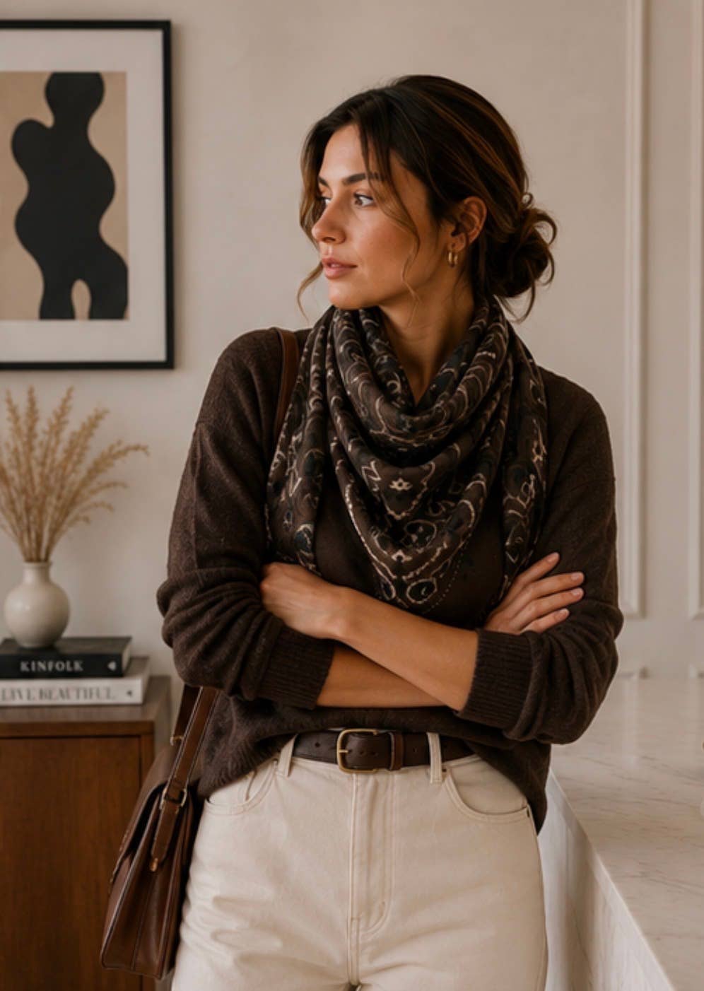 Dakota Bandana Scarf - Chocolate
