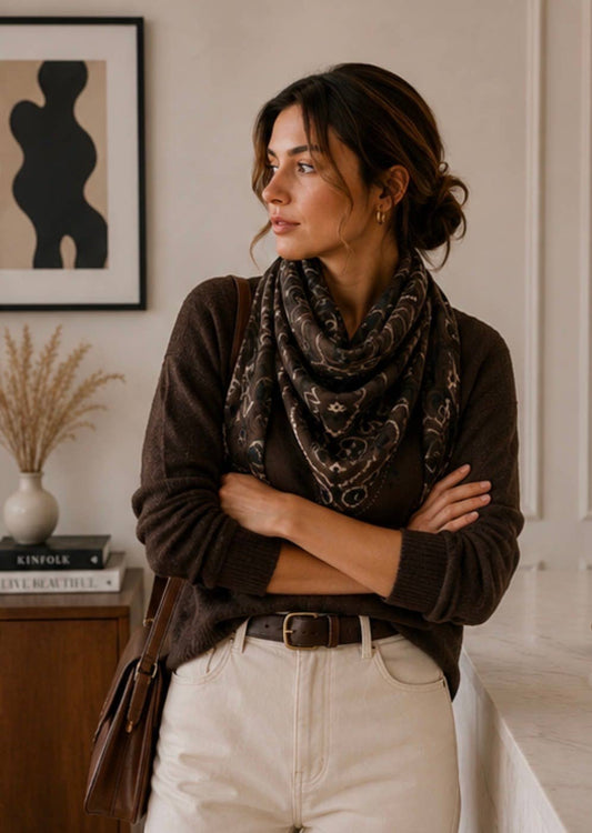 Dakota Bandana Scarf - Chocolate