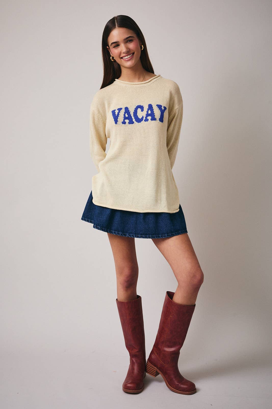 VACAY SWEATER: Butter/Blue
