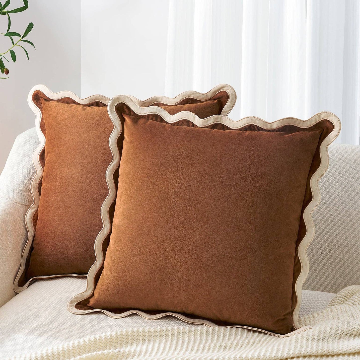 Maleku Pillow Cover, Beige/Brown, 20x20 inch