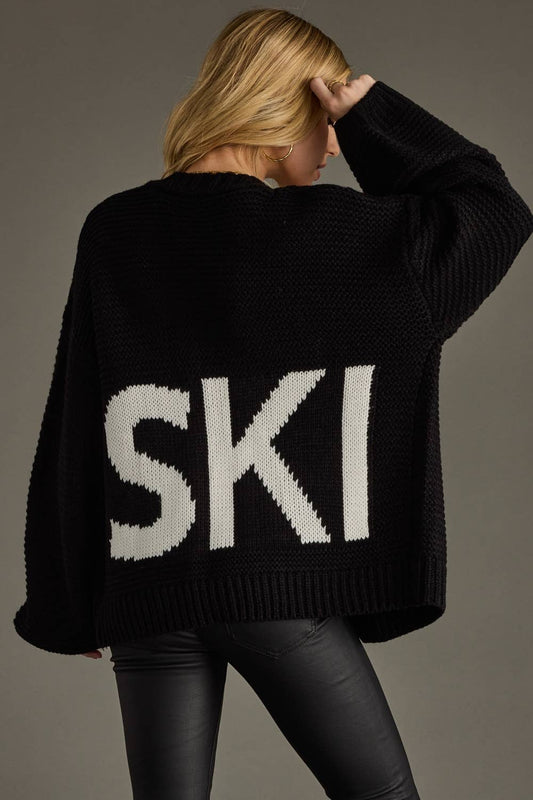 Black Ski Knit Cardigan
