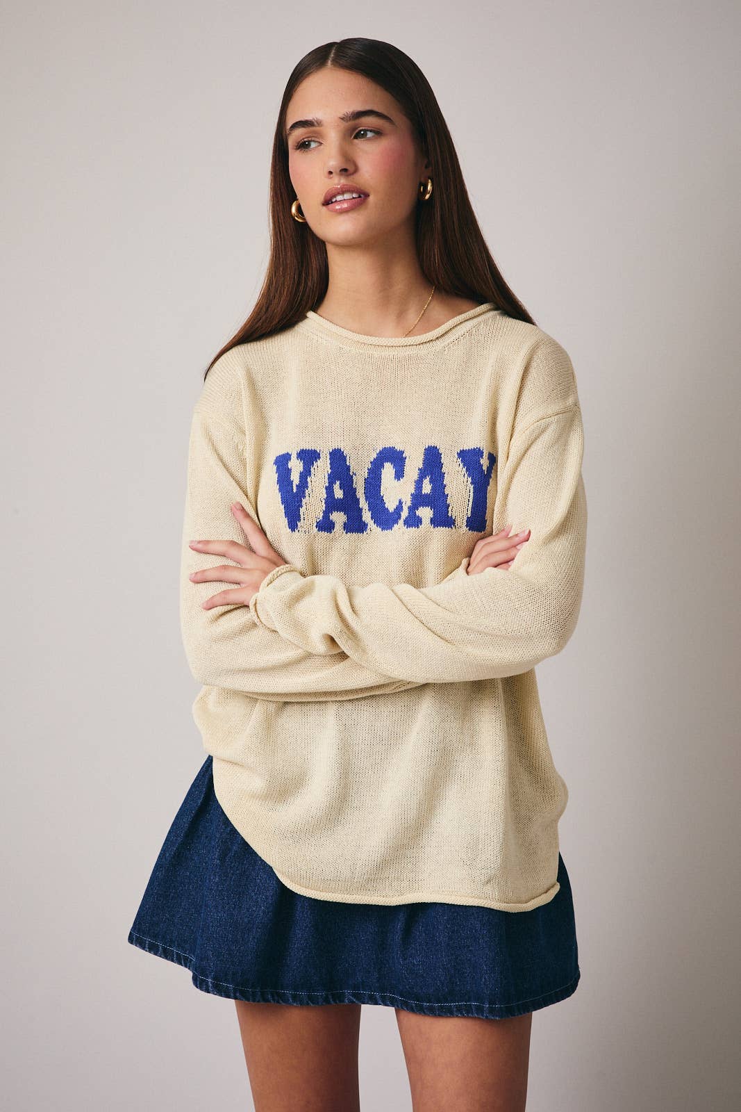 VACAY SWEATER: Butter/Blue