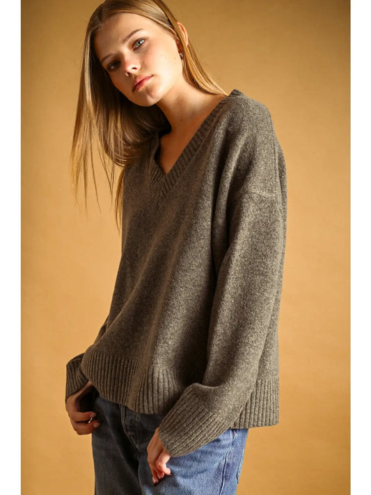 Signature V-Neck Knit Sweater