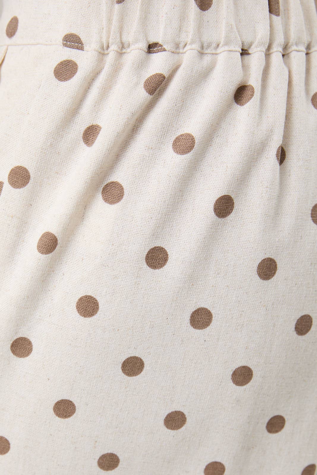 Hight Waist Straight Pant, Oatmeal and Mocha Polka Dot