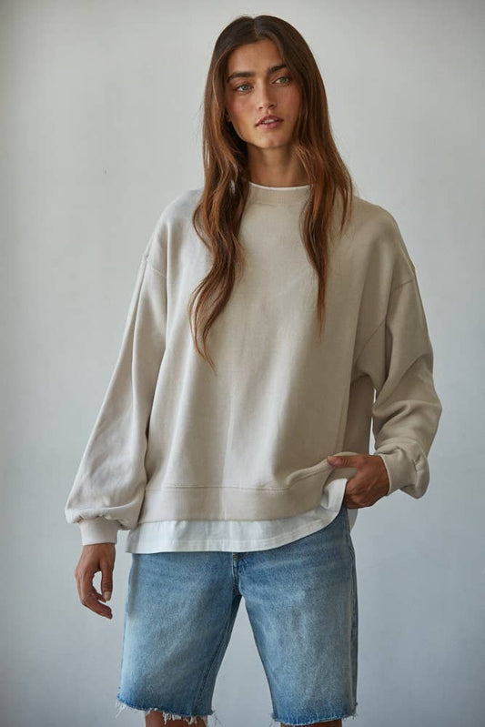 The Weekend Crew Neck Sweatshirt, Clay