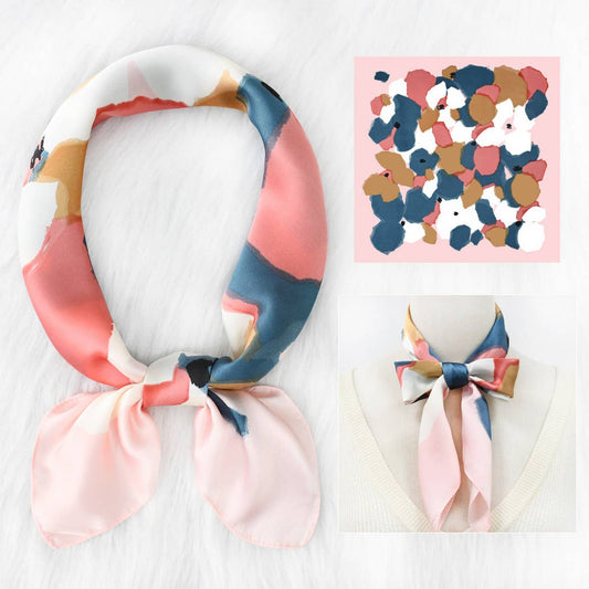 Polka Dot Satin Neck Scarf, Pink
