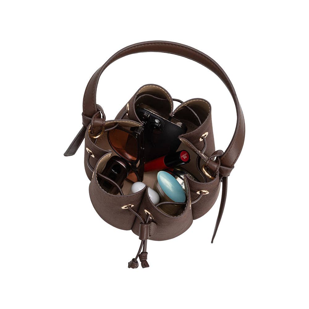 Laguna Mini Vegan Suede Top Handle Bag, Chocolate