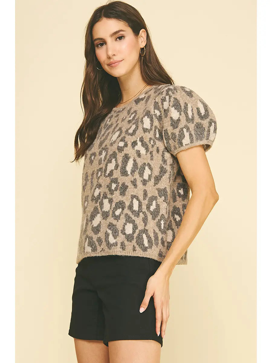 Leopard Animal Print Knit Sweater