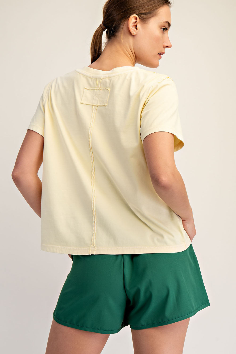 Washed Cotton Top, Lemon