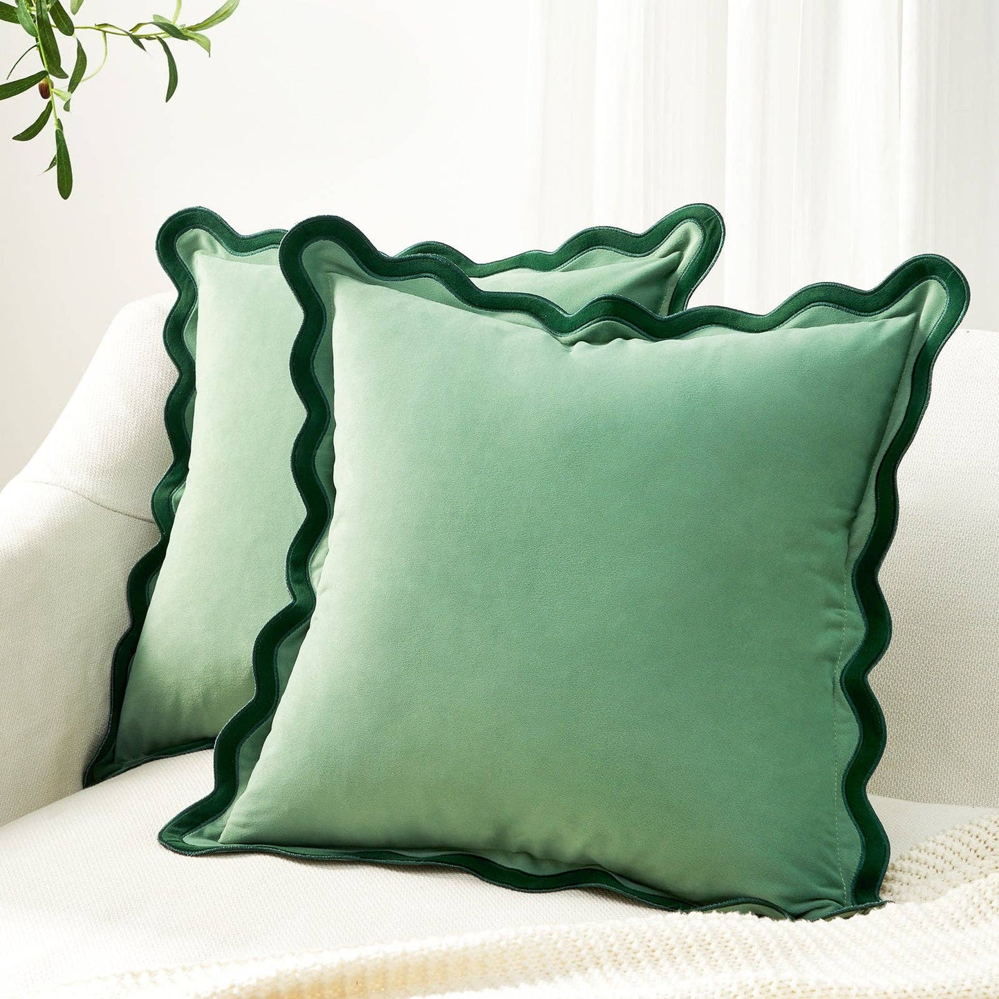 Maleku Pillow Cover, Green/Light Green, 20x20 inch