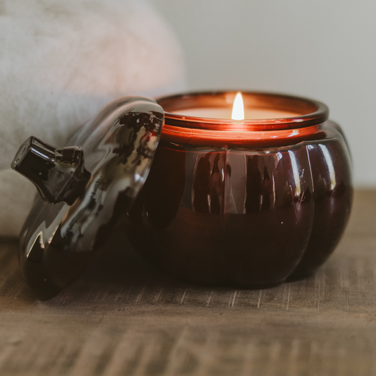 Fall Candle, Pumpkin Jar, Brown