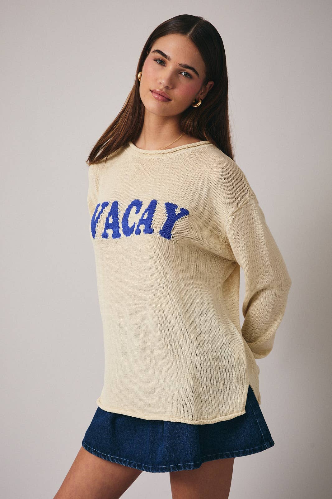 VACAY SWEATER: Butter/Blue