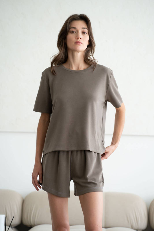 Lounge Crewneck Tee, Mocha