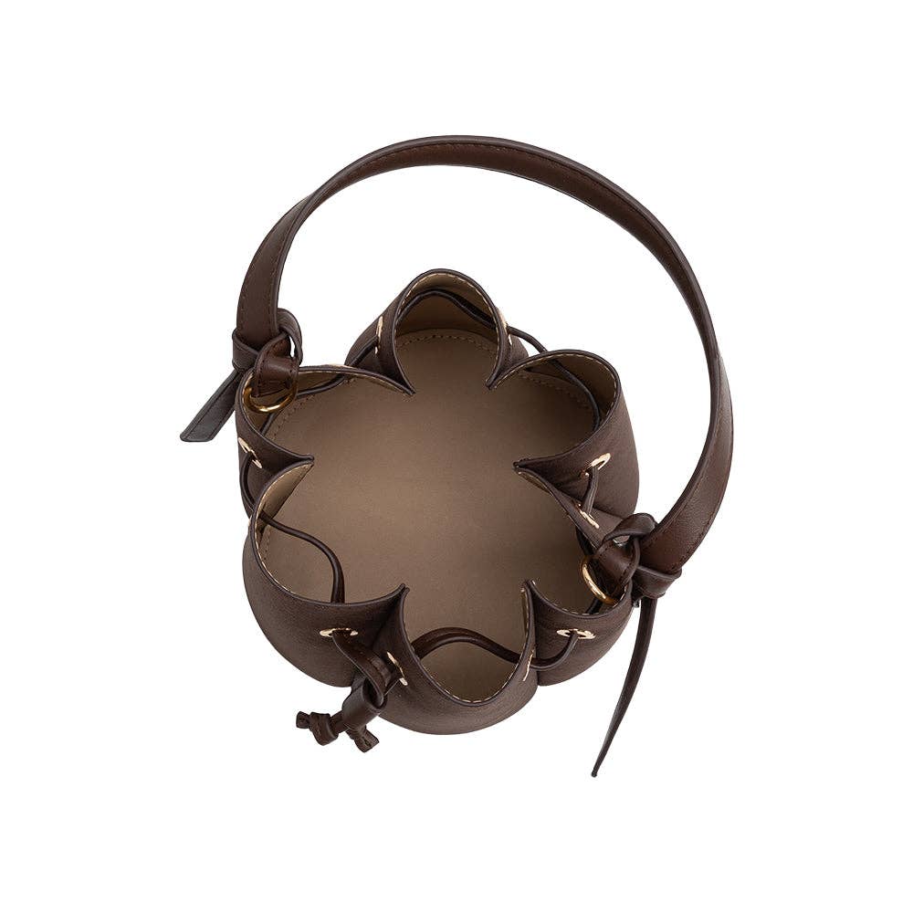 Laguna Mini Vegan Suede Top Handle Bag, Chocolate