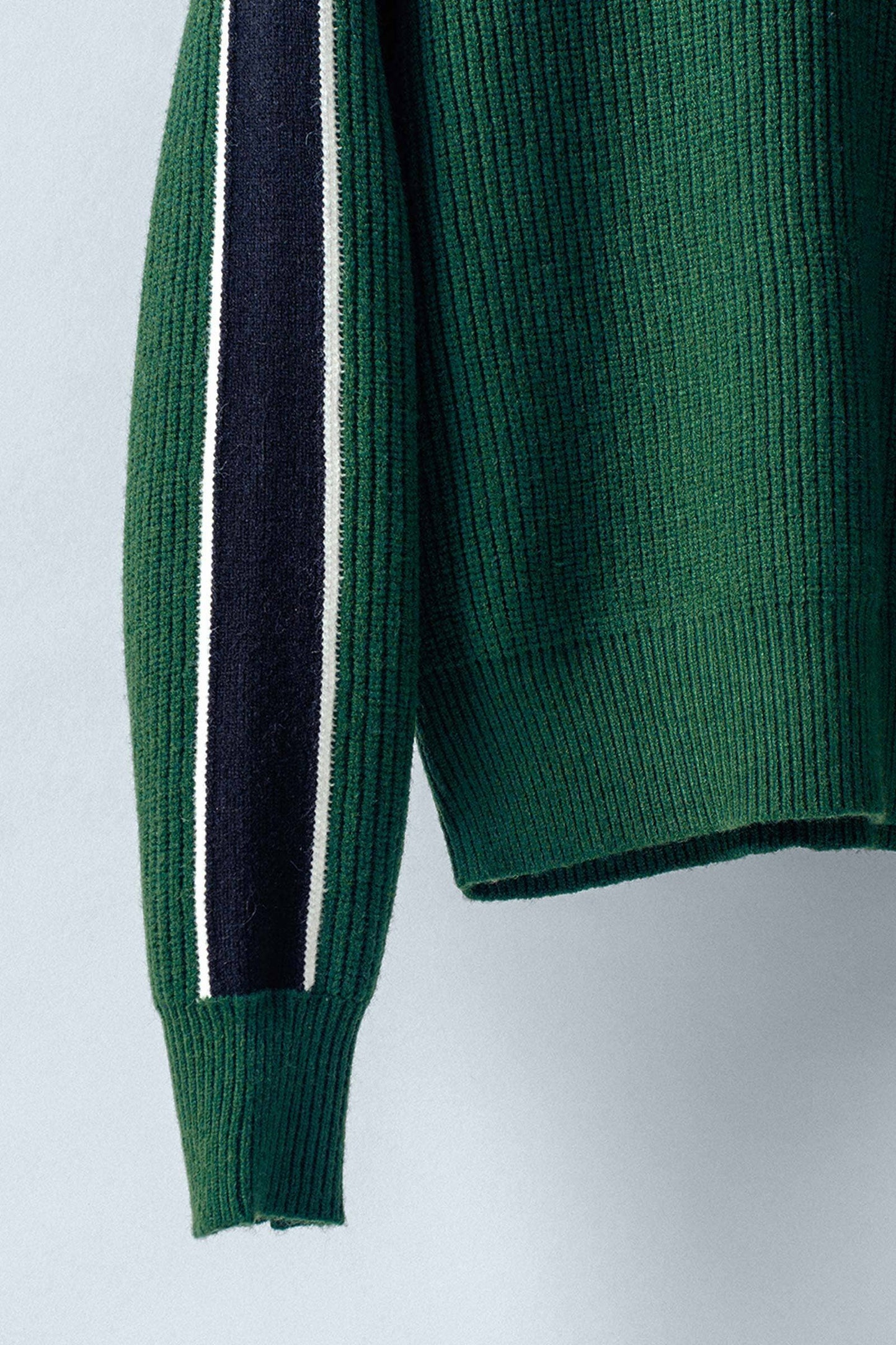 Contrast Stripe Ribbed Sweater: Brown / S-2/M-2/L-2