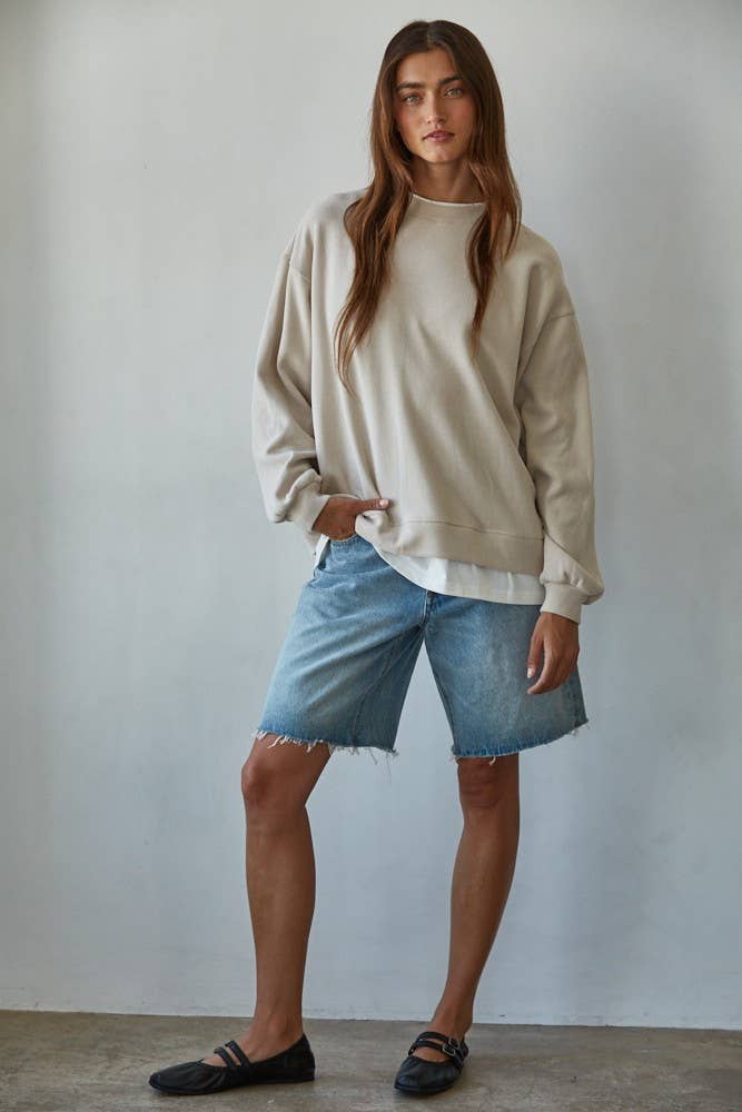 The Weekend Crew Neck Sweatshirt, Clay